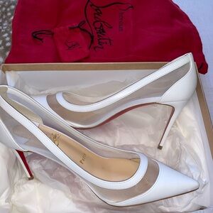 White Christian louboutins size 7